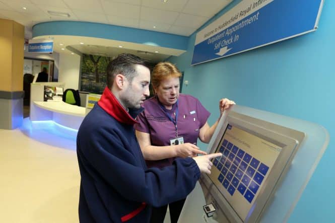 Patient check-in kiosk design in UK