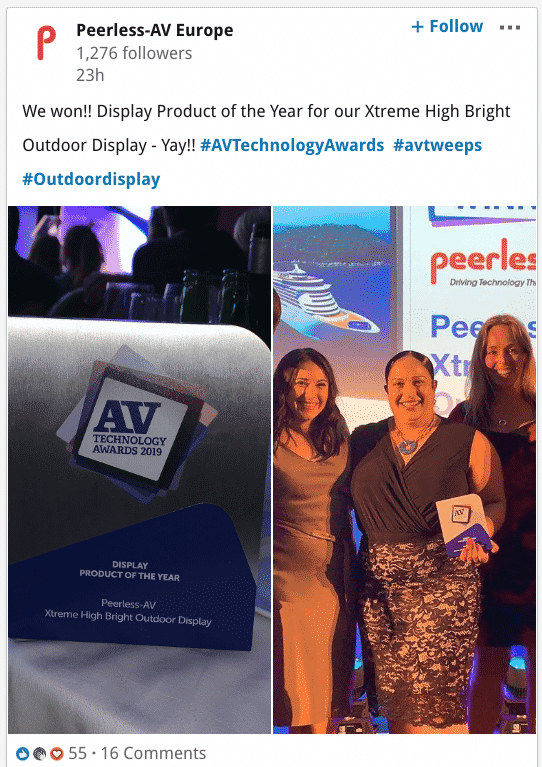 AVT Technology Awards Peerless-AV