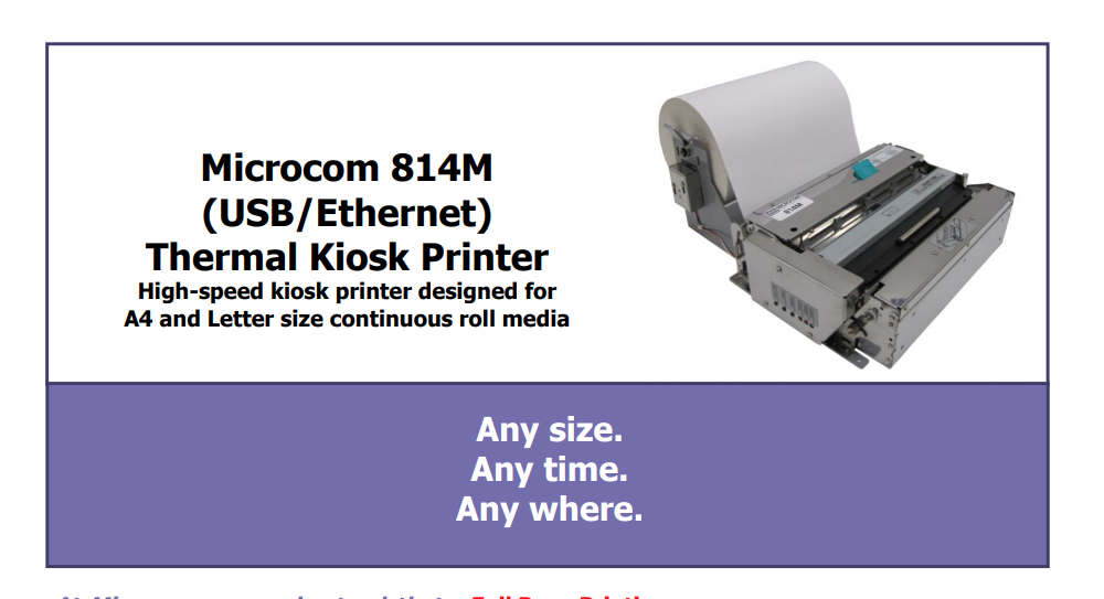 wide format kiosk printer