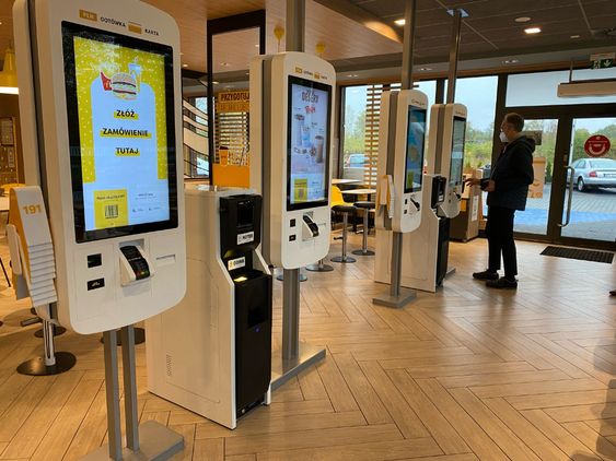 Bill Payment - McDonalds in Europe showing cash acceptance and recycling