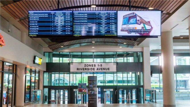 transit station digital signage