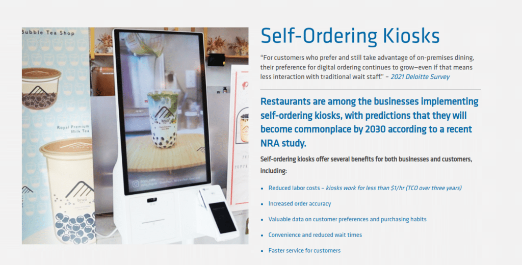 kiosk self order