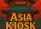 Illustration of a traditional Asian pagoda with teal roof tiles and ornate details against a red sky, featuring large yellow text reading ASIA KIOSK—perfect for highlighting the latest Asia News or updates from Kiosk News.