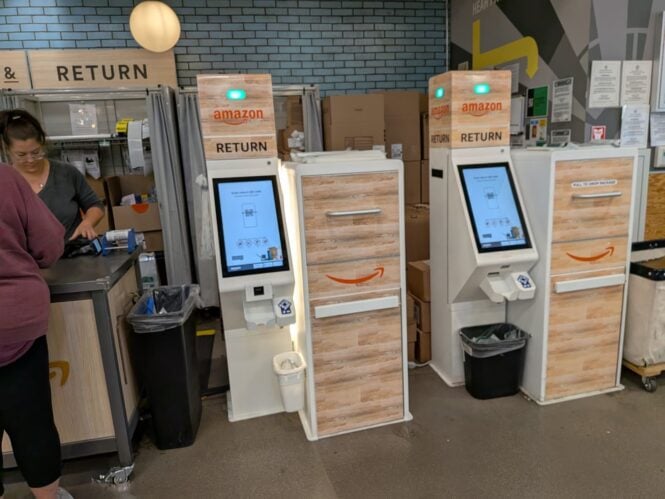 Kiosk Information Systems Amazon Drop Off Lockers in Whole Foods