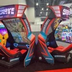 Triotech introduced its Typhoon Shockwave, expanding on its Typhoon motion simulator ride featuring dual seats.
