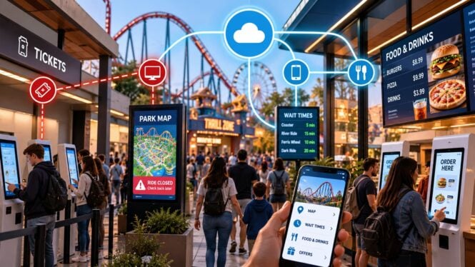 self-service kiosk integration, fragmentation tax, connected attractions, kiosk interoperability, visitor experience technology